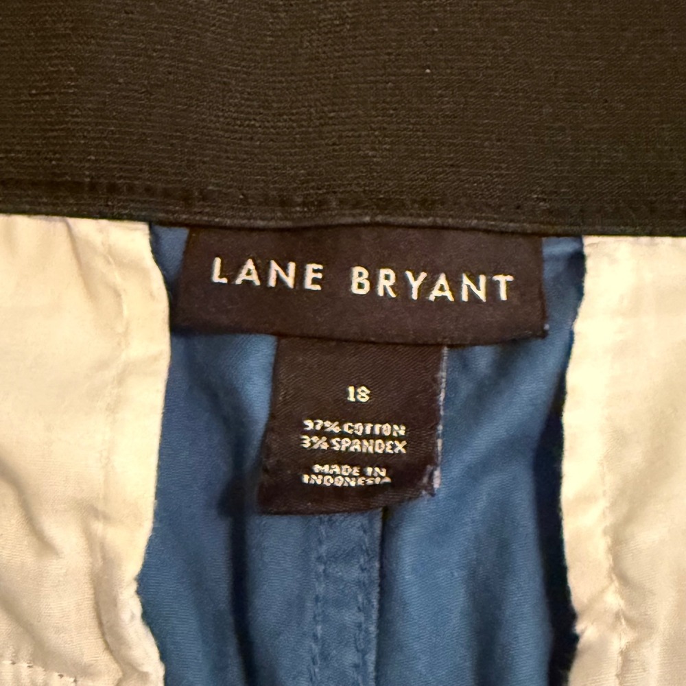 Lane Bryant Women Blue Chino Pants Straight Leg Stretch Size 18 Casual Workwear - Picture 8 of 9